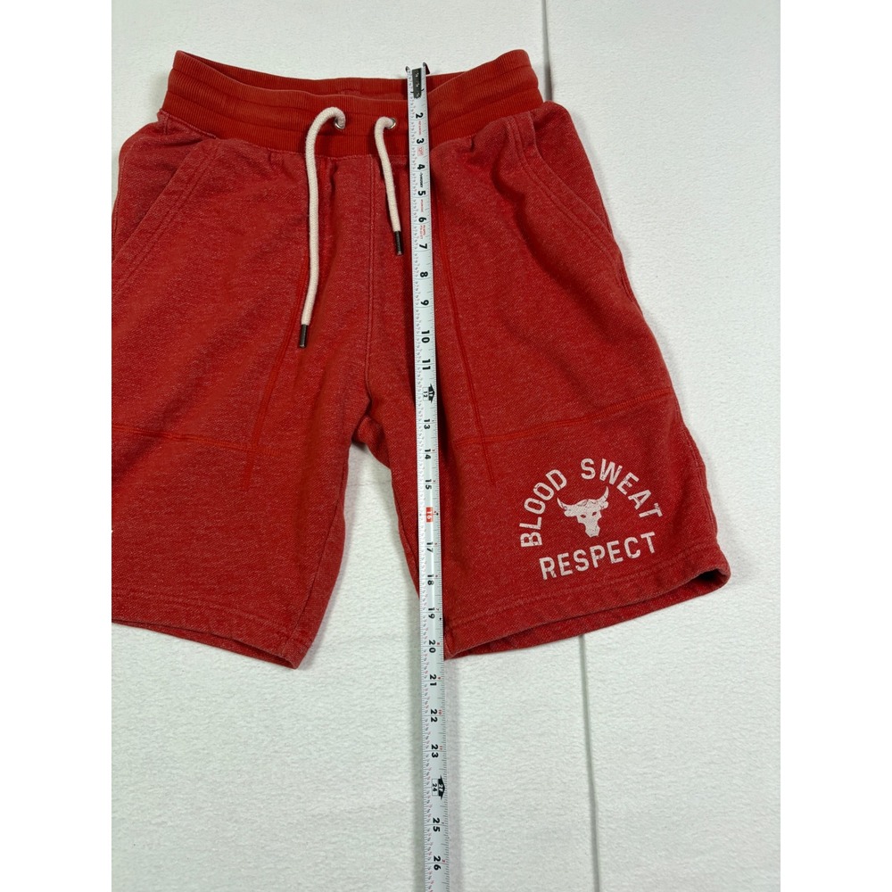 Under Armour Project Rock Blood Sweat Respect Shorts Mens Medium Red Heather - Picture 4 of 6